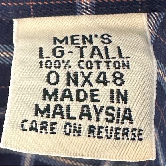 LL Bean Men’s Short Sleeve Cotton Plaid Shirt Large Tall EUC - Picture 10 of 11